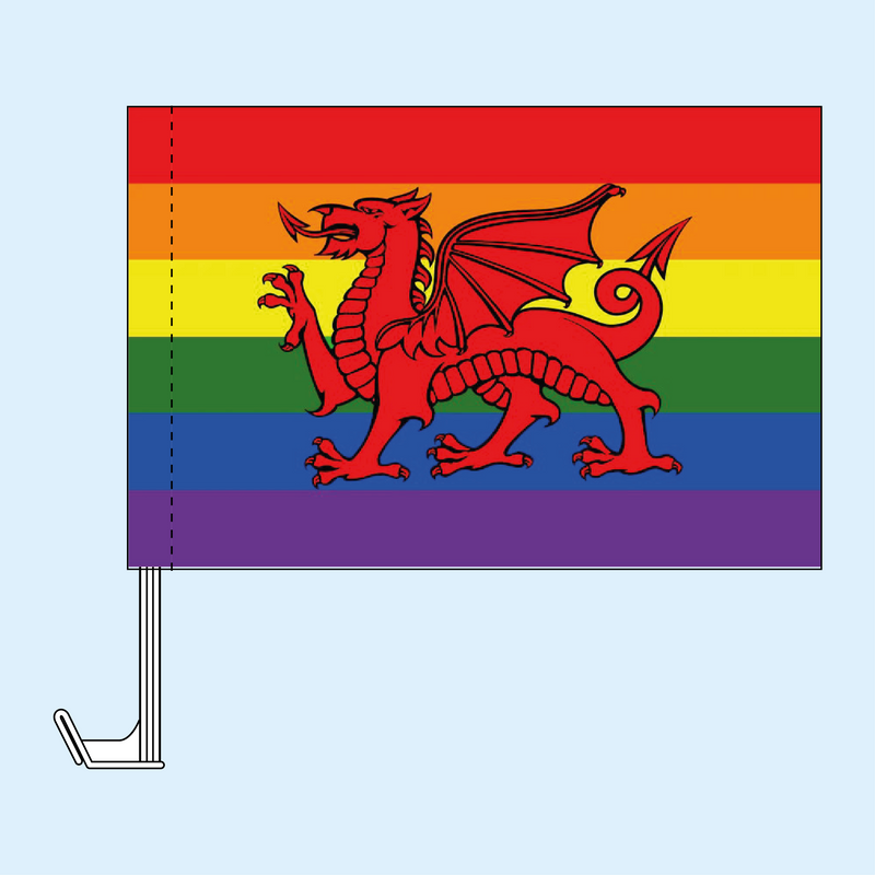 Welsh Dragon / Pride Cymru Car Flag