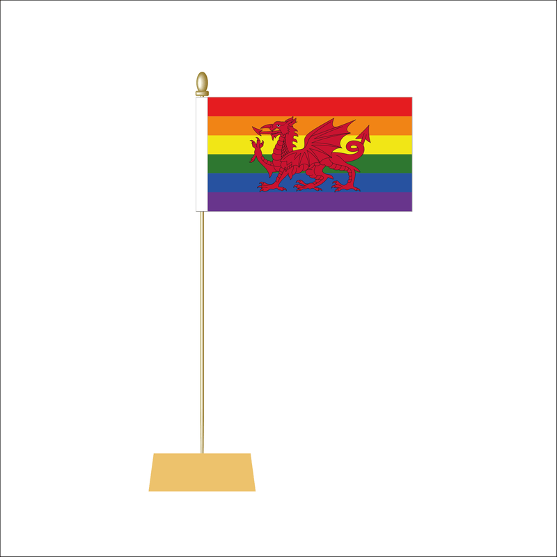 Welsh Dragon Pride Table Flag