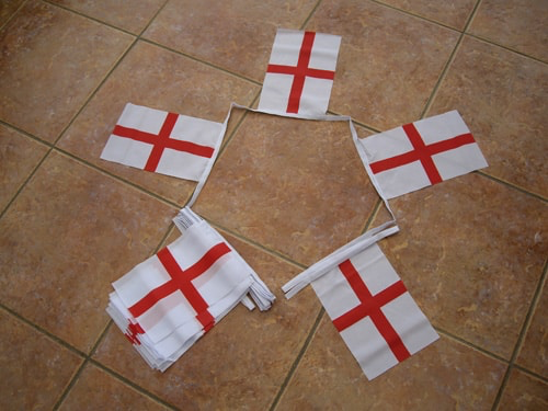 6m 20 Flag St George Cross Bunting (England)