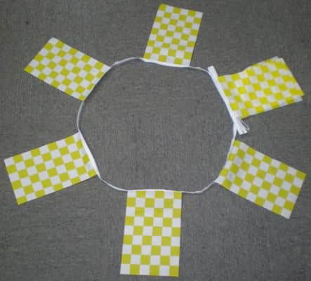 6m 20 Flag Yellow/White Checkered Bunting