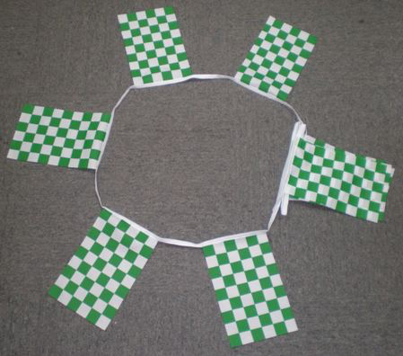 6m 20 Flag Green/White Checkered Bunting