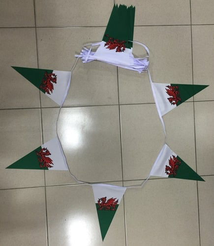 Wales (Welsh) Triangle Bunting - 20 metres