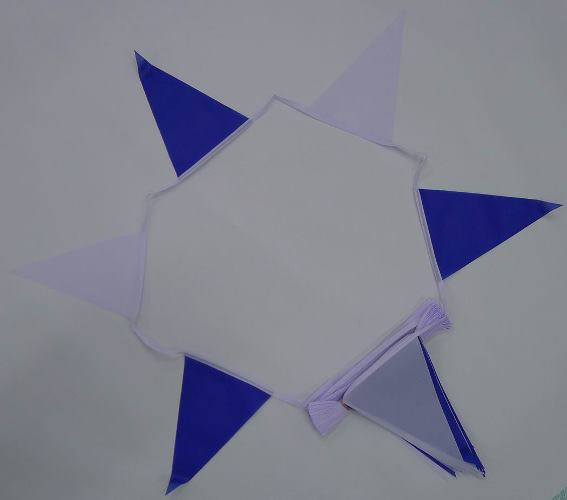 Royal Blue/White Triangle Bunting - 20 metres