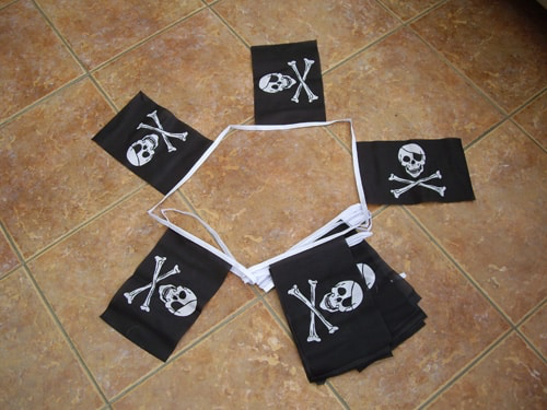 6m 20 Flag Skull And Crossbone (Pirate) Bunting
