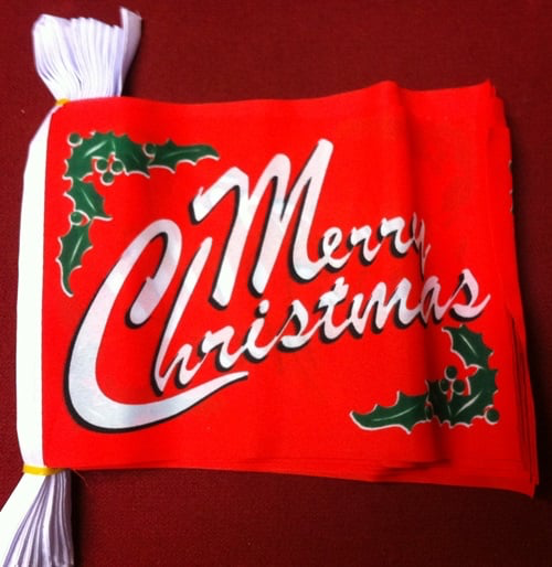 6m 20 Flag Merry Christmas Red Bunting