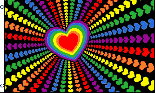 Rainbow Heart Design Flag (LGBTQ+ Pride)